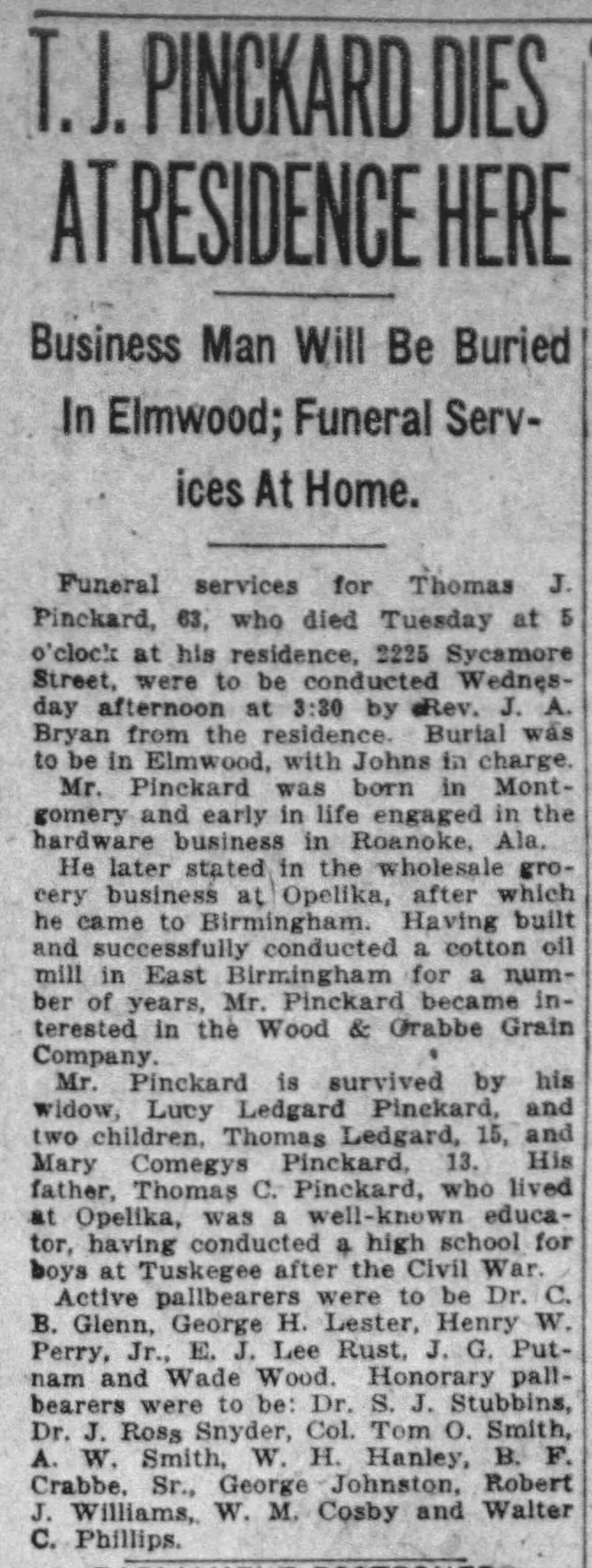 T.J. Pinckard obituary